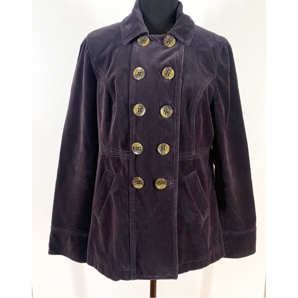 Boden Purple Velvet Double Breasted Jacket size 10